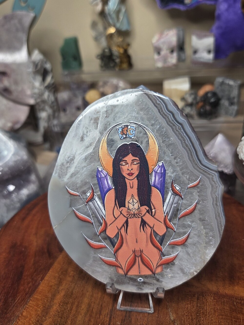 Agate Disc ( Goddess  )  3.5 × 3.5  (Harmony)